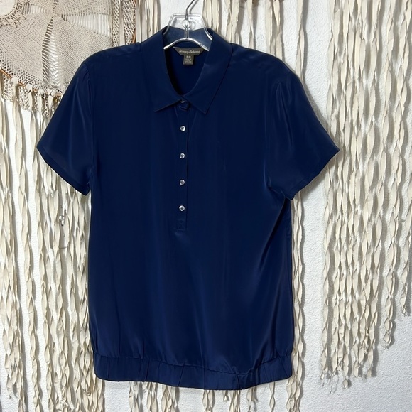 Tommy Bahama Navy Silk June Polo Size Small - Picture 5 of 12